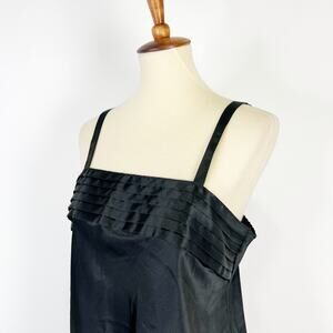Vintage black satin camisole tank top slip Size Large